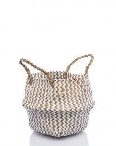 Корзина малая белый зигзаг