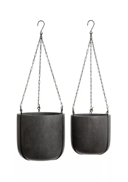 Кашпо TREEZ Effectory, Beton, Чаша подвесная, Тёмно-серый бетон