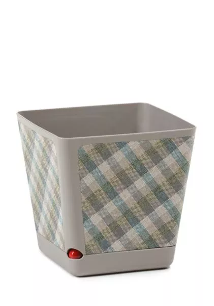 Кашпо KORA textil серо-коричневый в клетку