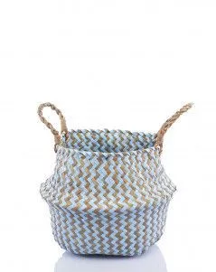 Корзина малая голубой зигзаг
