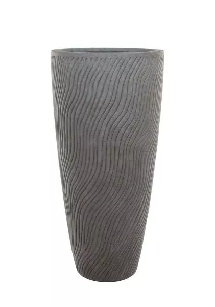 Кашпо Nobilis Marco "Sand Waves dark grey Vase" (файкостоун), D47хH99,5 см