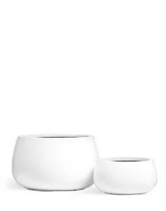 Кашпо TREEZ Effectory, Низкая чаша, Белый глянцевый лак