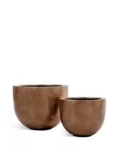 Кашпо TREEZ Effectory, Низкая конус-чаша, Тёмное матовое золото