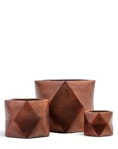 Кашпо TREEZ ERGO, Многогранник, Состаренная медь