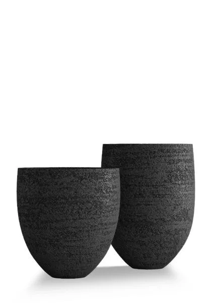 Кашпо CONCRETIKA BARREL EROSIA BLACK