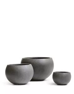 Кашпо TREEZ Effectory, Полусфера, Тёмно-серый бетон