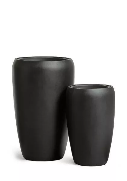 Кашпо TREEZ Effectory, Black Stone, Высокий округлый конус, Антрацит