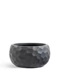 Кашпо TREEZ ERGO, Низкая полусфера, Тёмно-серый бетон