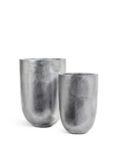 Кашпо TREEZ Effectory, Высокий конус-чаша, Серебро