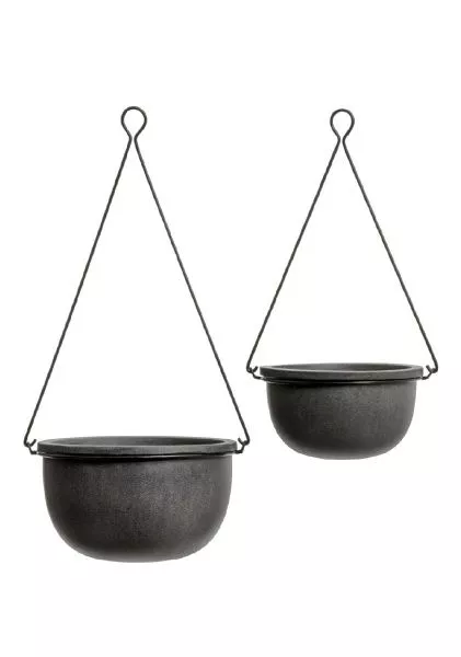 Кашпо TREEZ Effectory, Beton, Полусфера подвесная, Тёмно-серый бетон