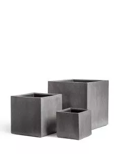 Кашпо TREEZ Effectory, Куб, Темно-серый бетон