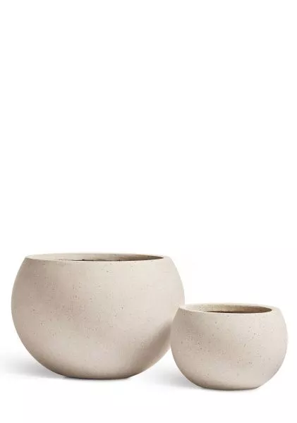 Кашпо TREEZ Effectory, Полусфера, Белый песок