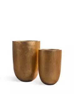 Кашпо TREEZ Effectory, Высокий конус-чаша, Сусальное золото