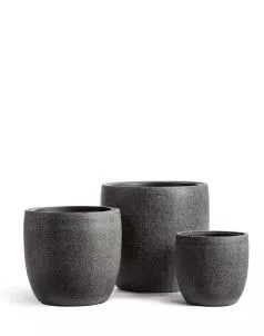 Кашпо TREEZ Effectory, Округлый конус, Тёмно-серый камень