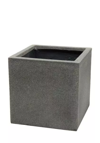 Кашпо Nobilis Marco "Plain rough grey Cube" (файкостоун), 30х30хH30 см