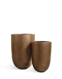 Кашпо TREEZ Effectory, Высокий конус-чаша, Тёмное матовое золото