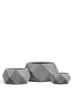 Кашпо TREEZ ERGO, Низкая чаша, Светло-серый камень