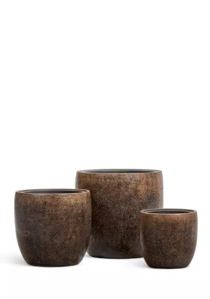 Кашпо TREEZ Effectory, Конус-чаша, Rough с золотой патиной