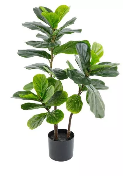 Дерево искусственное в кашпо "Фикус Лирата люкс", Н90 см, 35 листьев