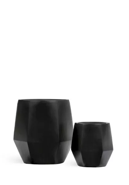 Кашпо TREEZ Effectory, Crystal, Многогранник, Антрацит