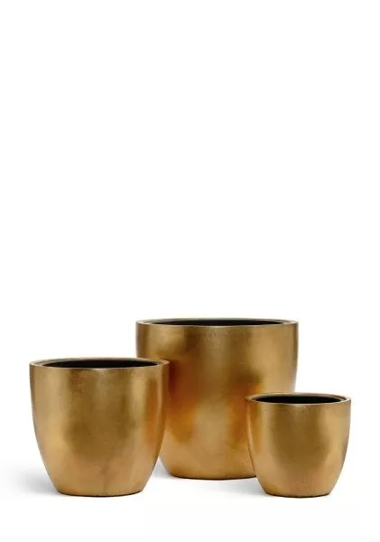 Кашпо TREEZ Effectory, Округлый конус, Сусальное золото