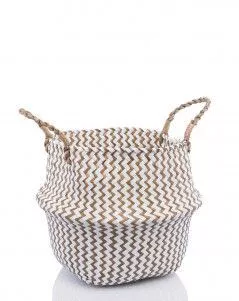 Корзина средняя белый зигзаг