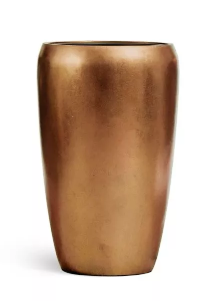 Кашпо TREEZ Effectory, Metal, Высокий округлый конус, Тёмное матовое золото