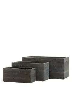 Кашпо TREEZ ERGO, Низкий прямоугольник, Окись с медной патиной