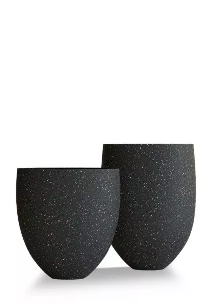 Кашпо CONCRETIKA BARREL EGG BLACK