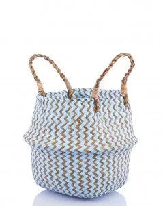 Корзина средняя голубой зигзаг