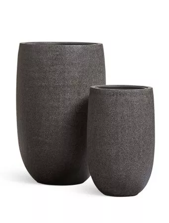 Кашпо TREEZ Effectory, Stone, Высокая чаша, Тёмно-серый камень