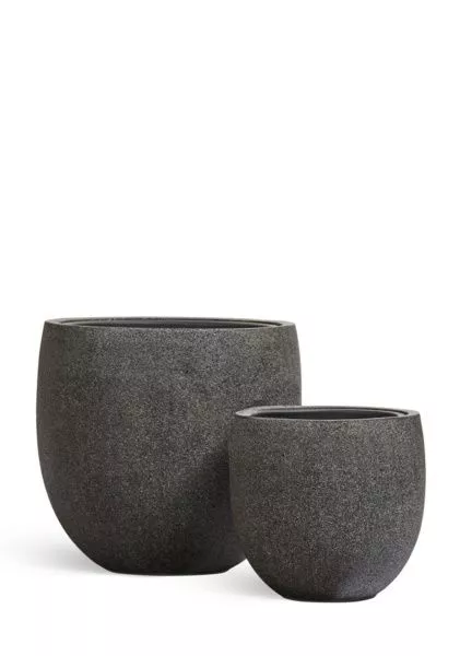 Кашпо TREEZ Effectory, Stone, Чаша classic, Тёмно-серый камень