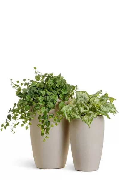 Кашпо TREEZ Effectory, Высокий округлый конус, Белый песок