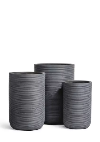 Кашпо TREEZ ERGO, TreeLine, Высокий цилиндр, Дымчато-серый бетон