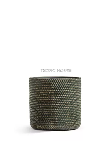 Кашпо TREEZ ERGO, Цилиндр, Окись с золотой патиной