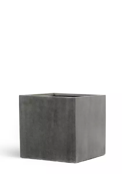Кашпо TREEZ Effectory, Куб, Темно-серый бетон