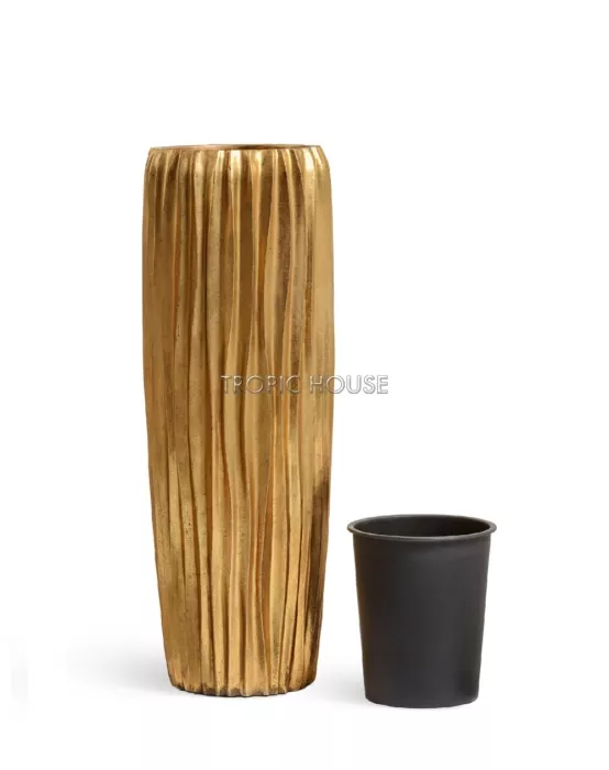 Кашпо TREEZ Effectory, Высокий конус, Сусальное золото