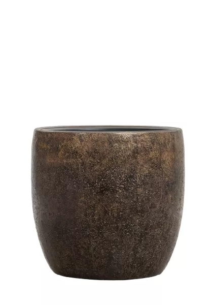 Кашпо TREEZ Effectory, Конус-чаша, Rough с золотой патиной