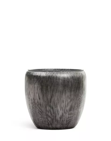 Кашпо TREEZ Effectory, Конус-Чаша, Стальное серебро