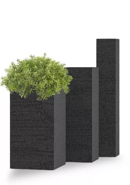 Кашпо CONCRETIKA COLONNA EROSIA BLACK