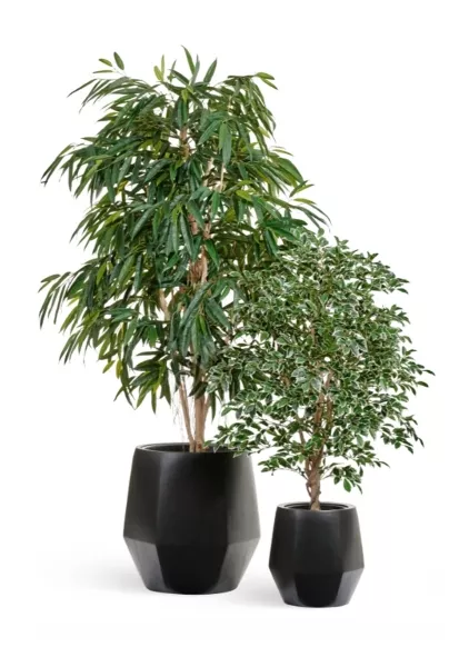 Кашпо TREEZ Effectory, Crystal, Многогранник, Антрацит