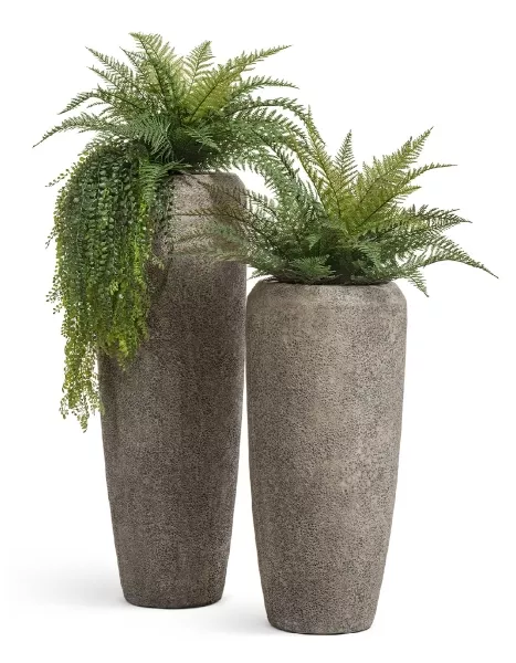 Кашпо TREEZ Effectory, Высокий конус, Серо-коричневый туф