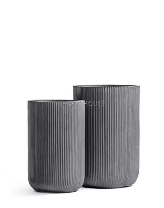 Кашпо TREEZ ERGO, Высокий цилиндр, Дымчато-серый бетон