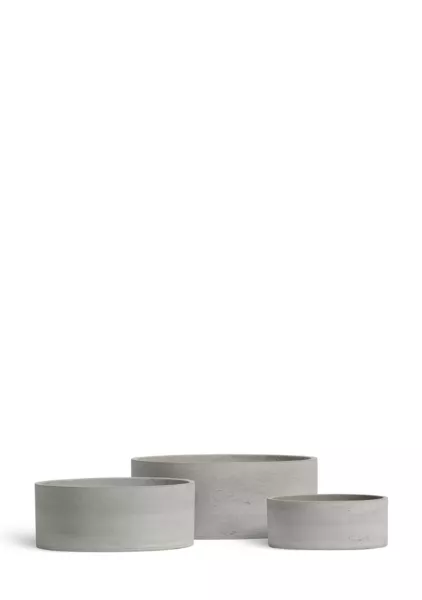 Кашпо TREEZ ERGO, Низкий цилиндр, Светло-серый бетон