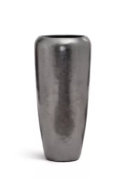 Кашпо TREEZ Effectory, Дизайн-конус, Стальное серебро