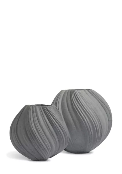 Кашпо TREEZ Effectory, Dune, Сферическая Дизайн-ваза, Дымчато-серый песок