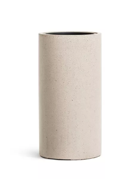 Кашпо TREEZ Effectory, Высокий цилиндр, Белый песок