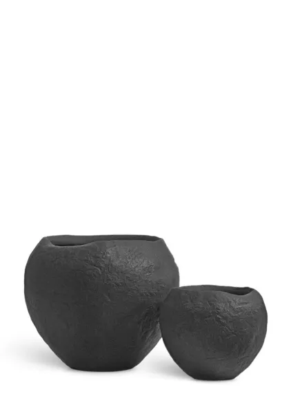 Кашпо TREEZ Effectory, Organic, Сфера, Тёмно-серый камень