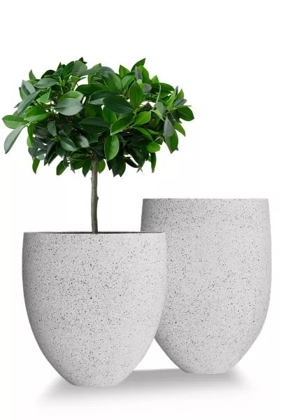 Кашпо CONCRETIKA BARREL EGG WHITE