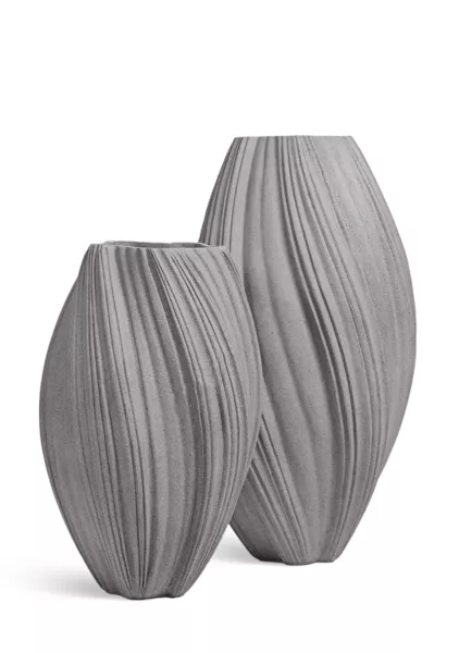 Кашпо TREEZ Effectory, Dune, Высокая дизайн-ваза, Дымчато-серый песок